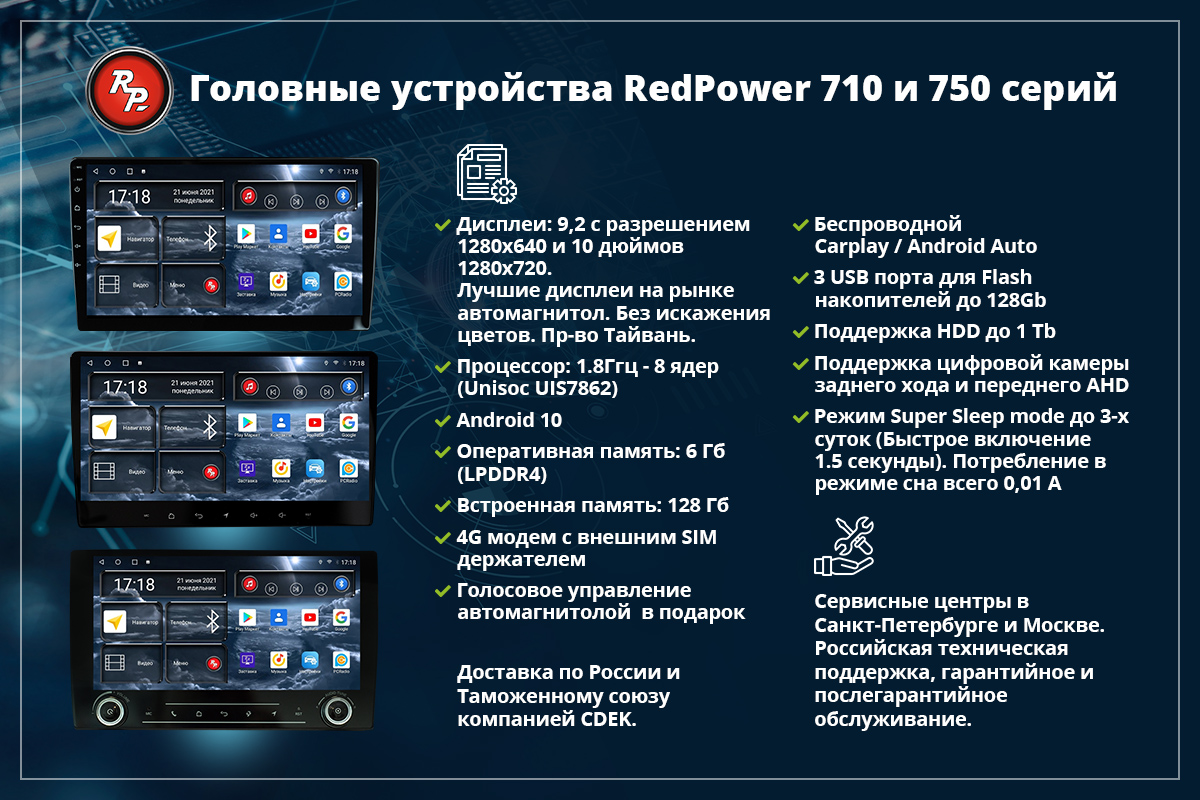 Автомагнитола Android Redpower 750 HIFI 6+128 9д — изображение 4