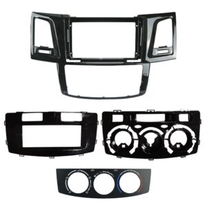 Рамка для установки в Toyota Hilux, Fortuner 2005 + 2008 MFB дисплея (авто с кондиционером) черная глянец 9д +фишка