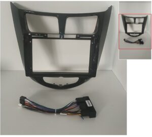 Рамка Hyundai Accent 2010+ 2014 9д + Фишка черный глянец